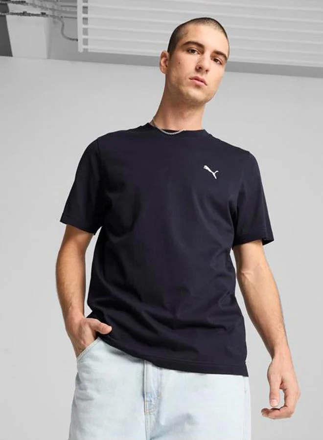 Sport Essential Small Logo T-Shirt Premium Cotton Crew Neck Tee for Men (Black, Large) z5r3q