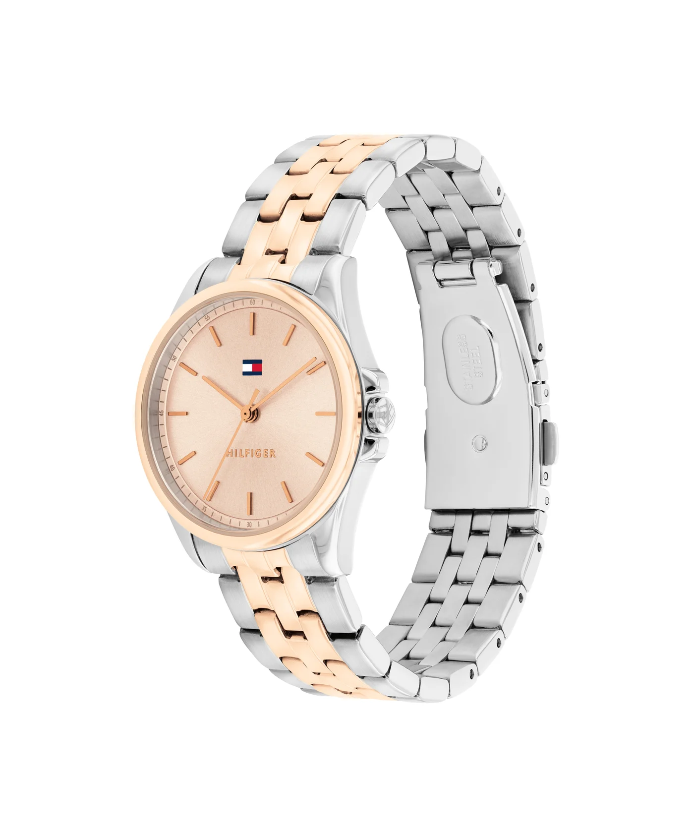 Premium Round Analog Women's Watch Two Tone Stainless Steel Case (One Size) nspef