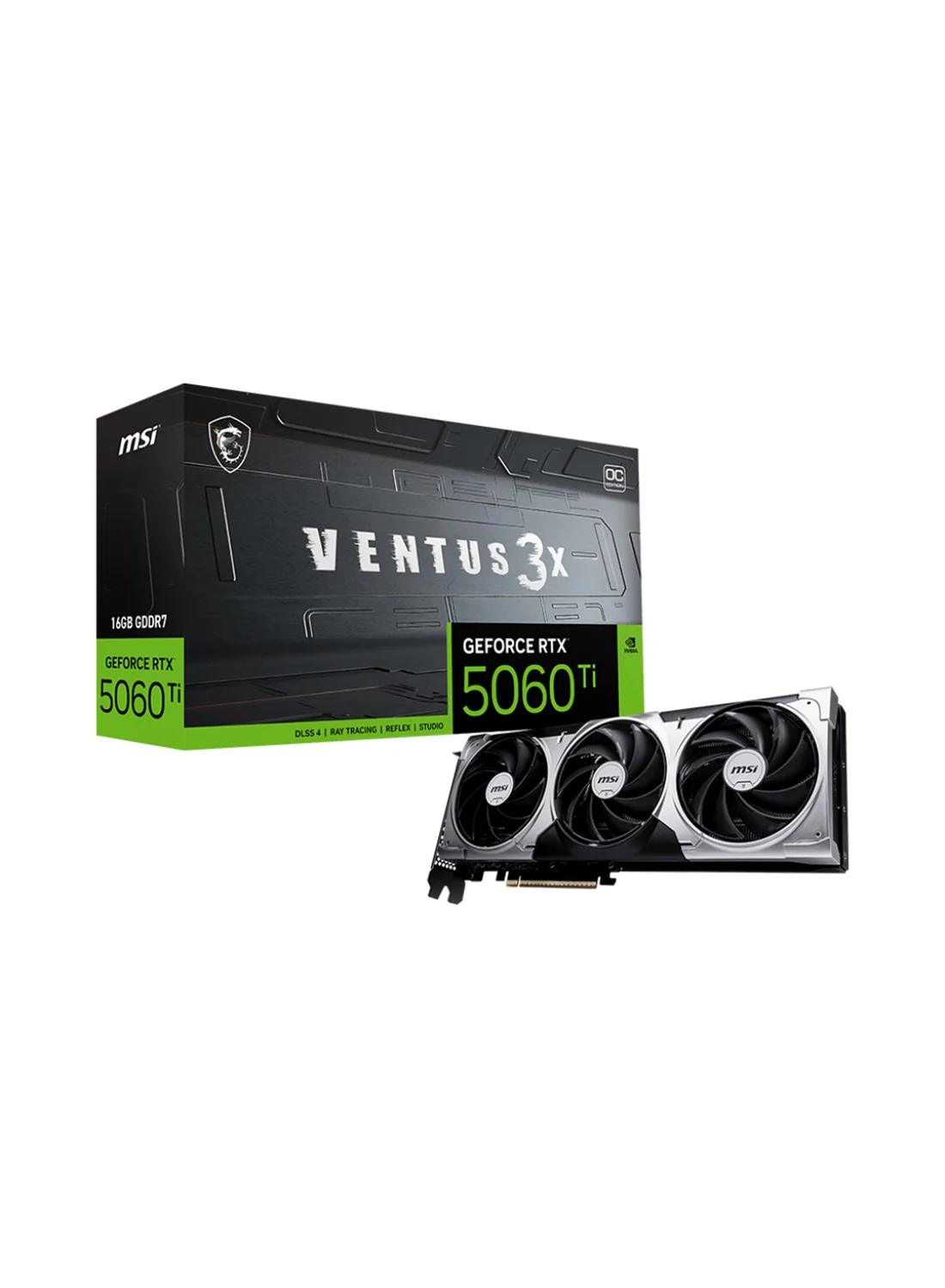Premium Triple-Fan Graphics Card 16GB GDDR7 PCIe 5.0 High-Performance GPU for Gaming and Content Creation (Black, 16GB) jb1kw