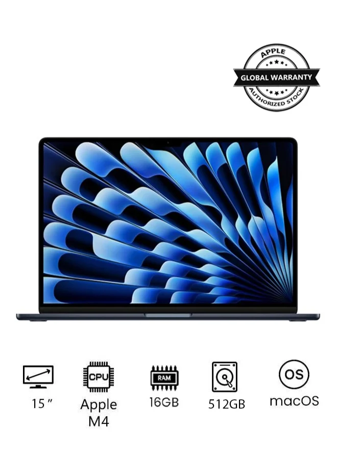 Premium Smart 15-Inch Laptop, 10-Core CPU, 16GB RAM, 512GB SSD, macOS, Midnight (15 Inch) e758x