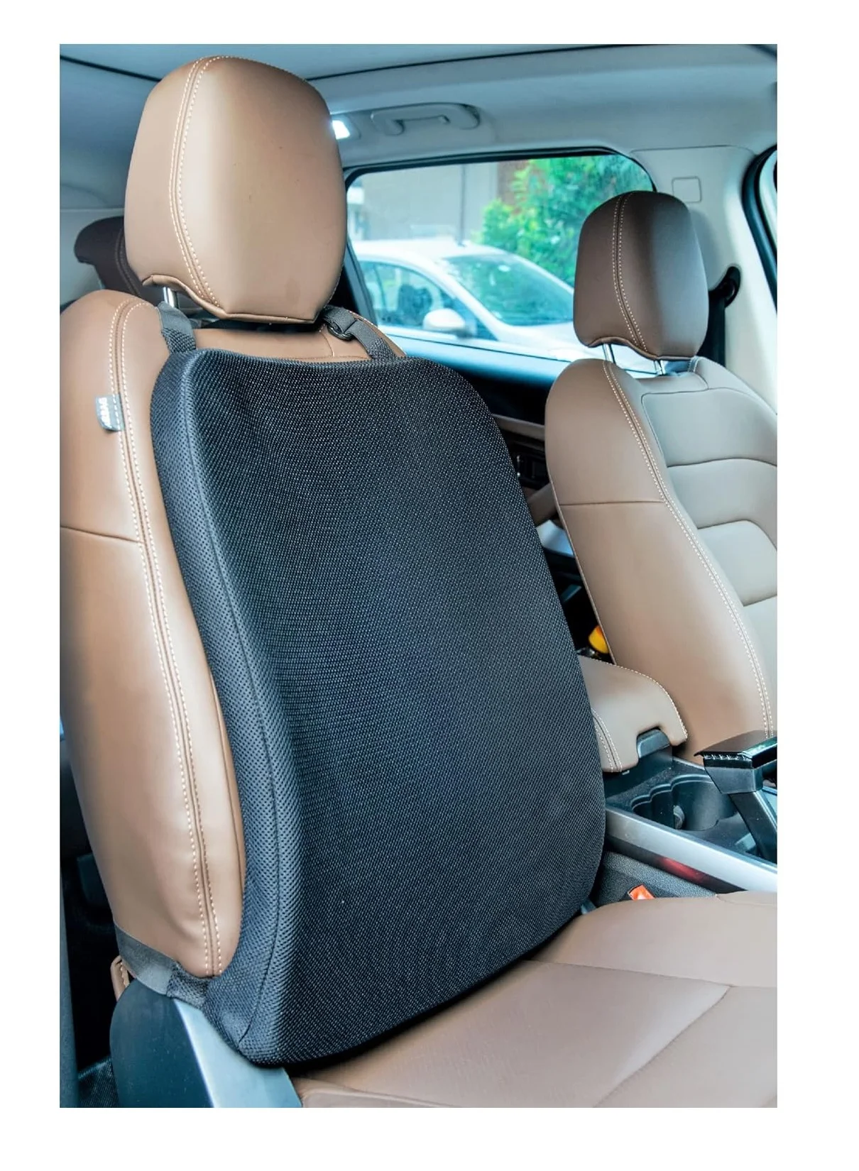 FOverA Car Memory Foam Back Support Cushion Premium Ergonomic Lumbar Pillow for Driving Comfort (Black, 40x35x10 cm) 90t0x