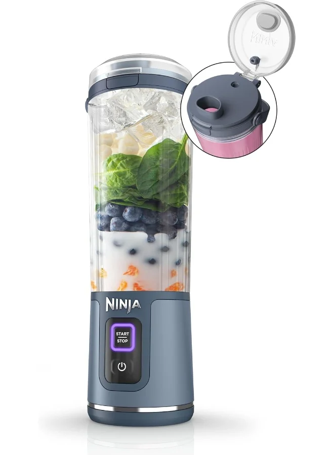 Portable Cordless Blender Rechargeable Personal Smoothie Maker Stainless Steel Blades (Blue, 0.53 L) owthu