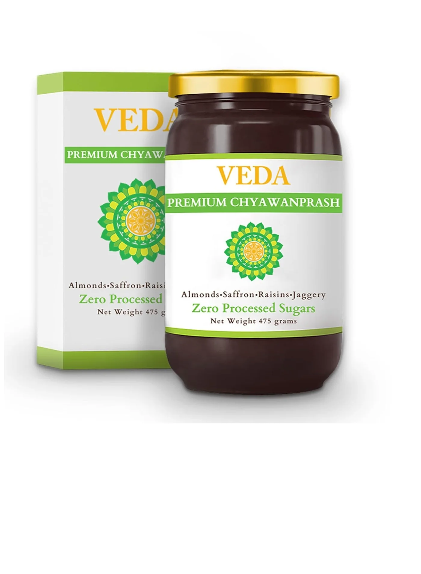 Veda Premium Sugar-Free Chyawanprash with Almonds and Saffron (475 g) qjy40