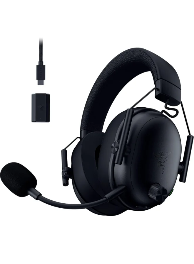 Premium Wireless E-Sports Gaming Headset with Spatial Audio and Dual Connectivity for PC and Console (Black) wrziu