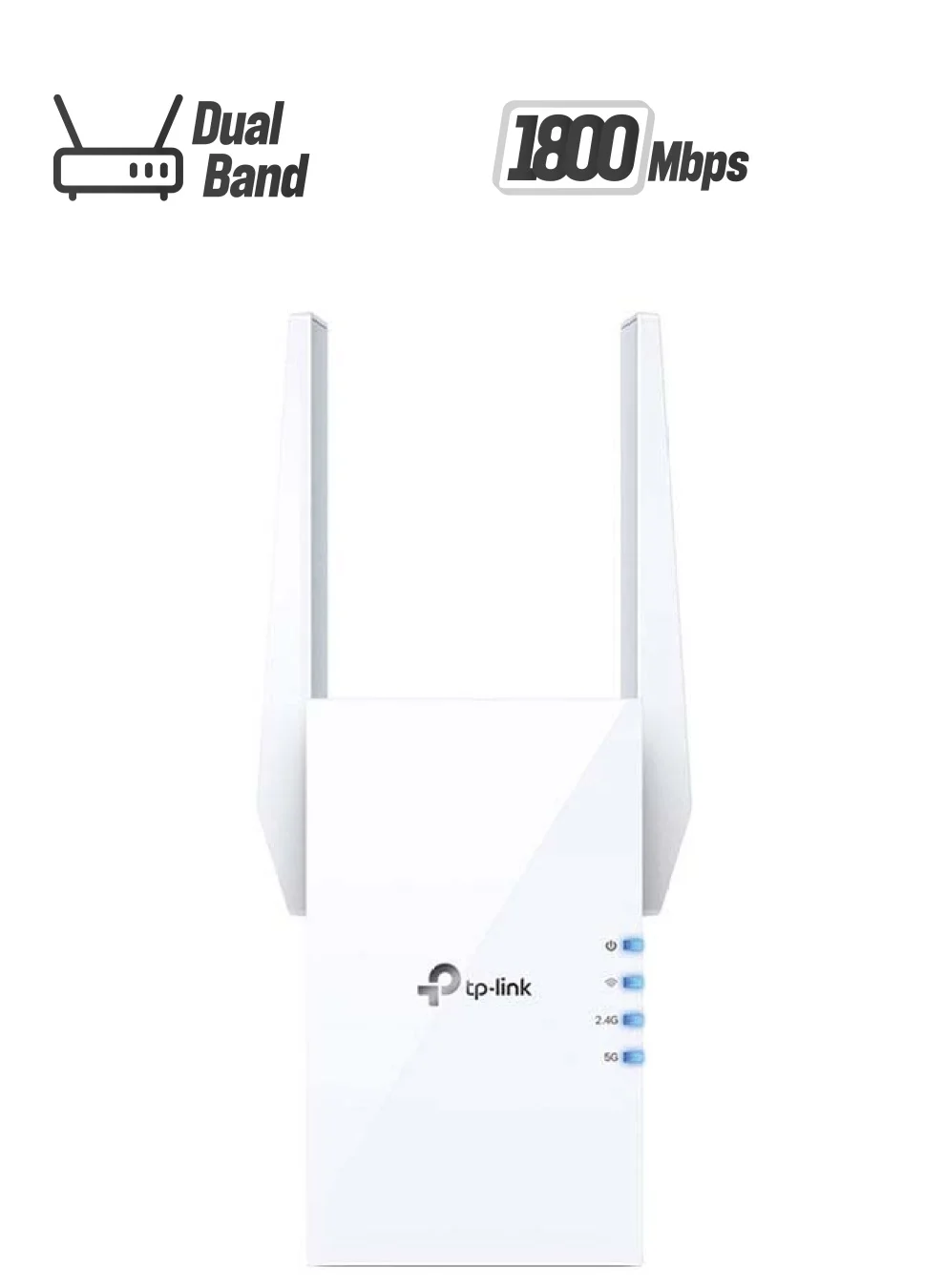 Premium AX1800 Wi-Fi 6 Range Extender Dual Band Wireless Signal Booster with Gigabit Port (White) yl4g2