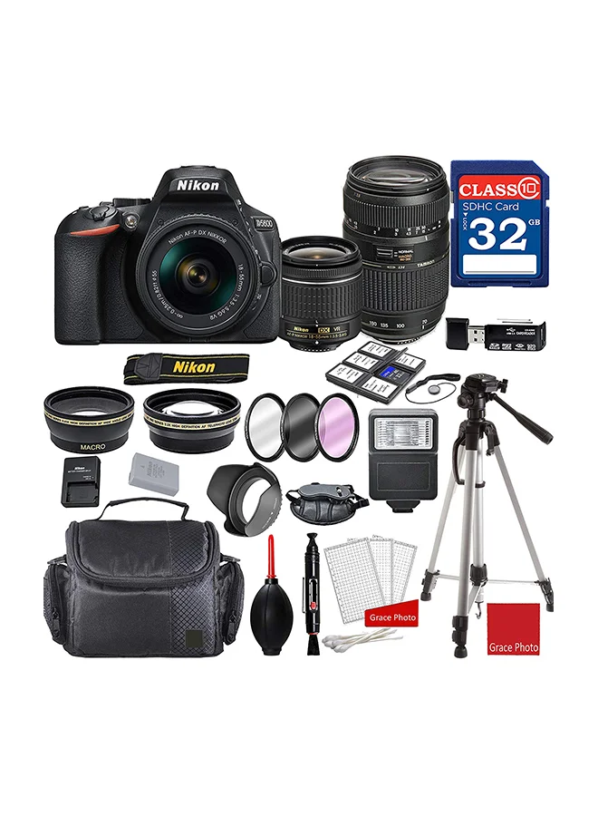 Professional DSLR Camera Kit with 18-55mm and 70-300mm Macro Lenses (24.2MP, Wi-Fi, NFC, Accessory Bundle) xn65q