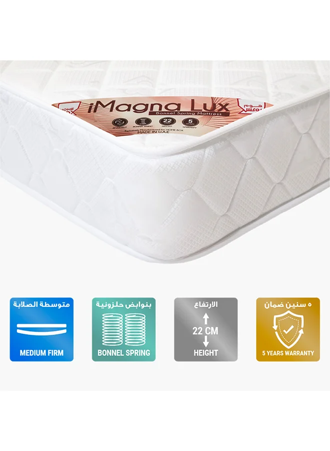 Home Box iMagna Lux Super King Foam and Bonnell Spring Mattress (White, 22x200x200 cm) pm4rj