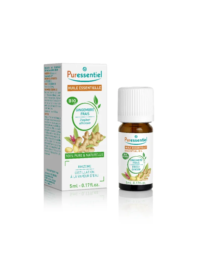 Puressentiel Organic Ginger Essential Oil Premium Aromatherapy Extract for Wellness (5 mL) mm9l0