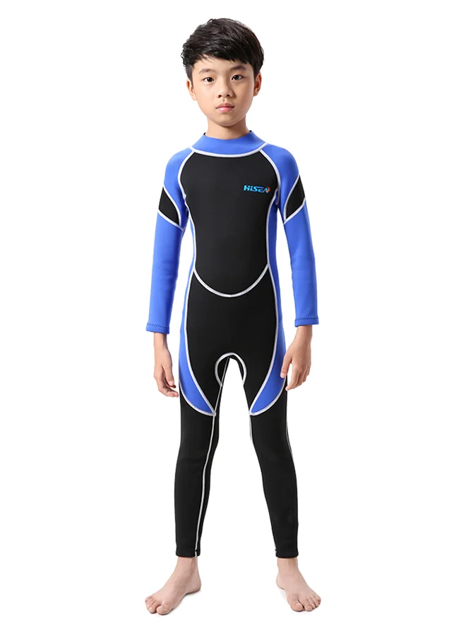 Hisea Kids Neoprene Diving Wetsuit Long Sleeve UV Protection Swimwear for Boys and Girls (Black, 640g) c7l7k