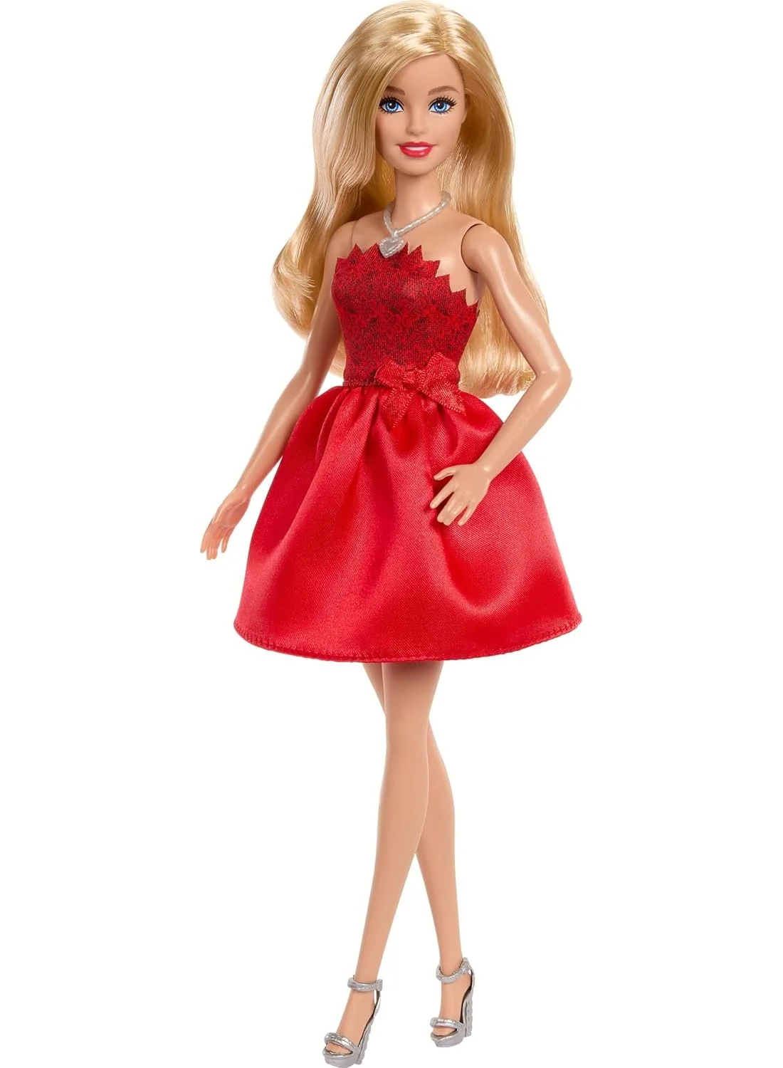 Fashion Doll 80th Anniversary Ruby-Red Celebration Blonde Doll with Red Dress & Silver Accessories (30 cm) xoipf