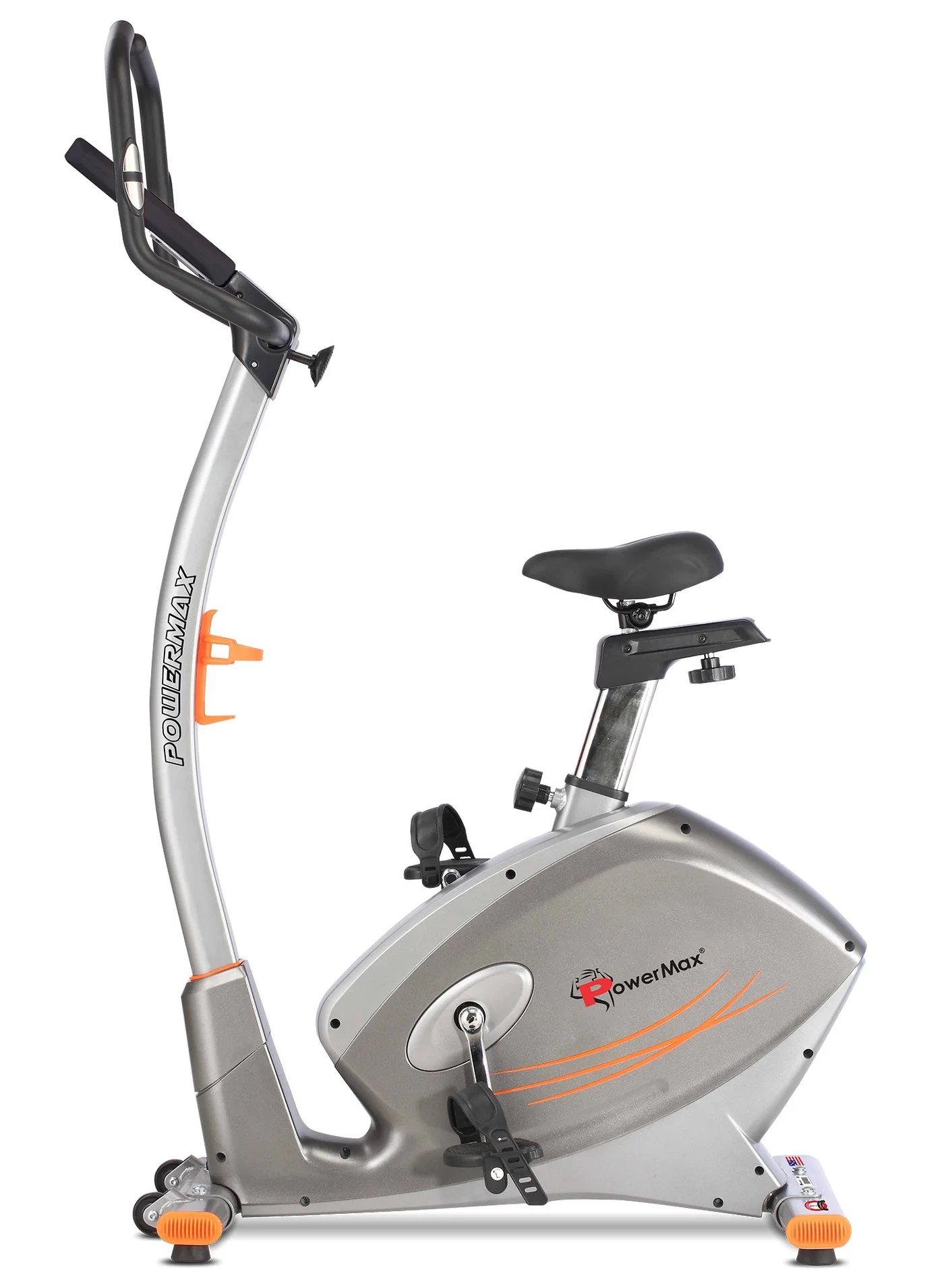 Premium Upright Exercise Bike with 9kg Flywheel and Adjustable Resistance for Home Cardio Training (Silver, 1 Unit) nr0we