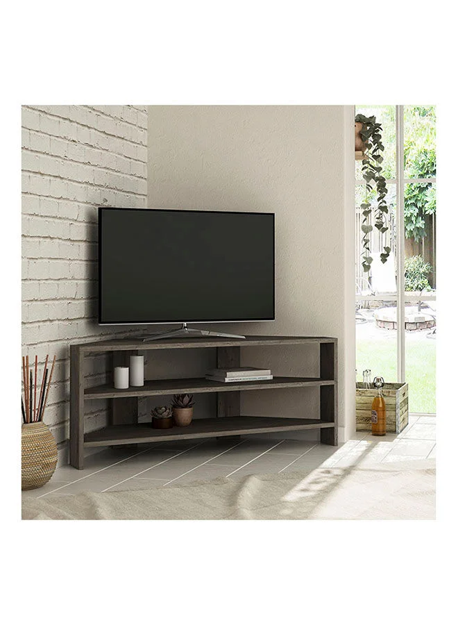 Mourah Home Modern Corner TV Stand with Storage for 43 Inch TVs (Dark Brown, 110x36x45 cm) q2qn9