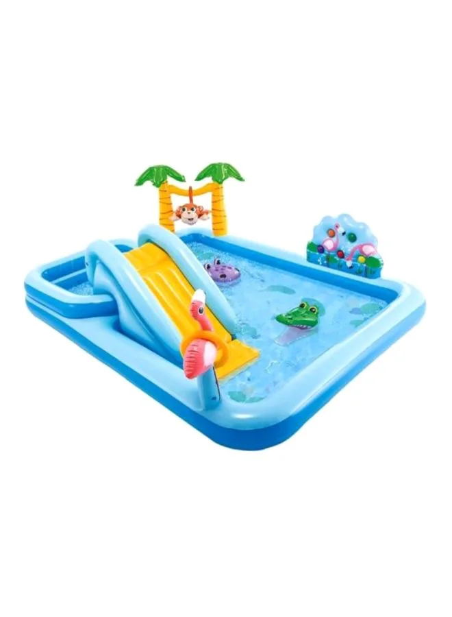 Jungle Adventure Inflatable Water Slide Play Center (Premium PVC, 244x198x71 cm) tq27q