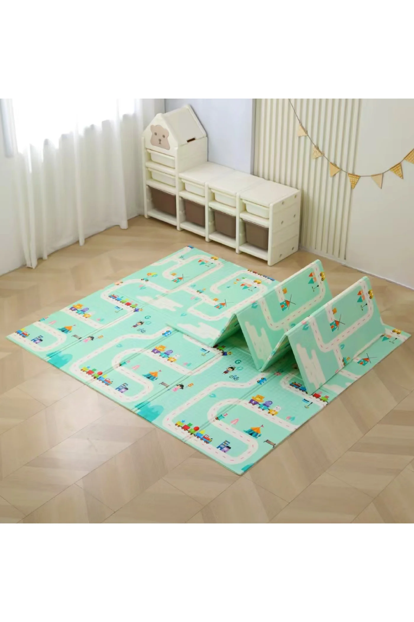 MAMATOONS Baby Playmat Extra Thick Foam Crawling Mat (200x180x1.5cm, Waterproof Double Sided) 4vhni