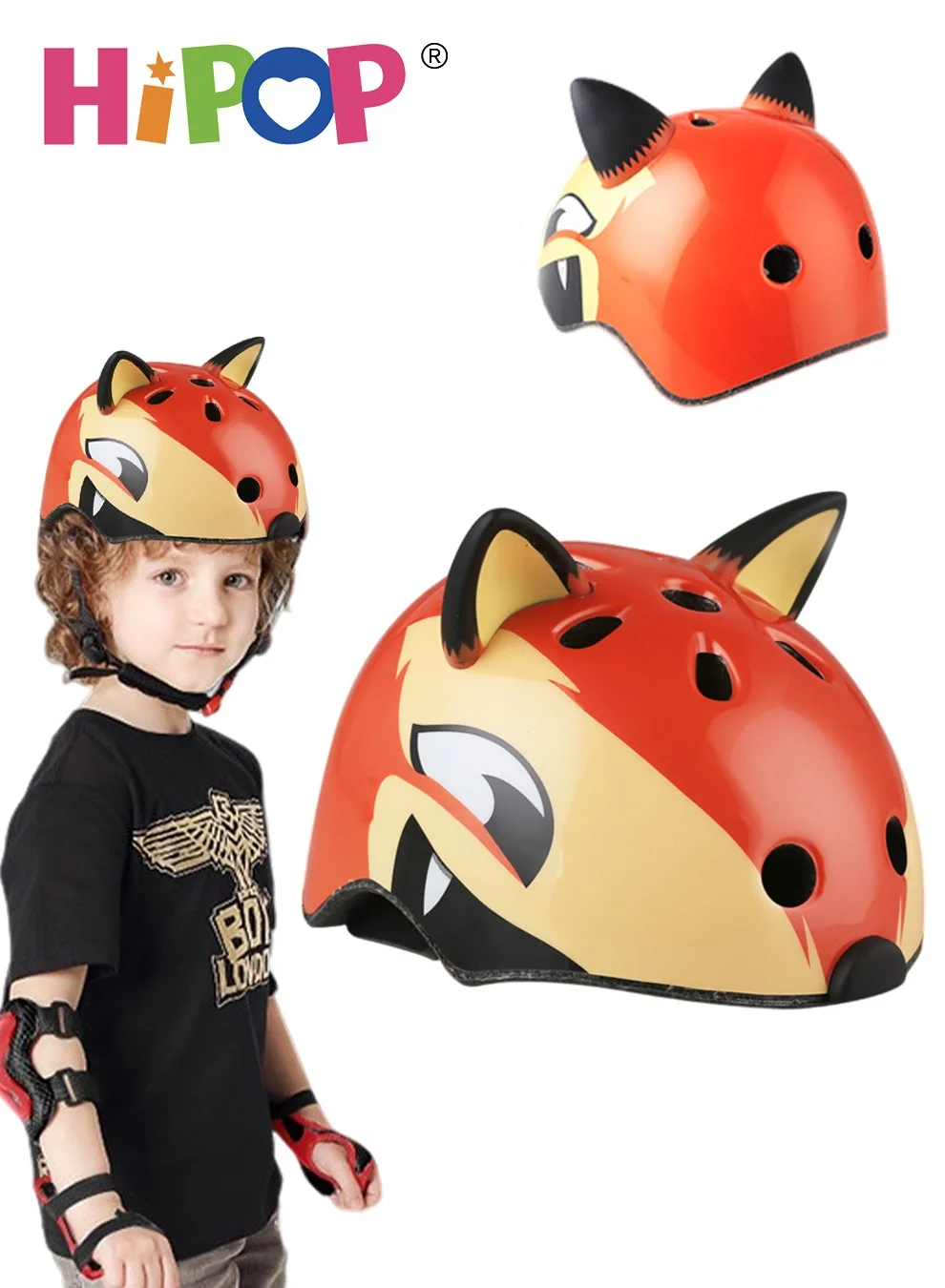 HIPOP Kids Protective Helmet for Scooter Skateboard and Cycling (Adjustable, 3-8 Years) e9raw