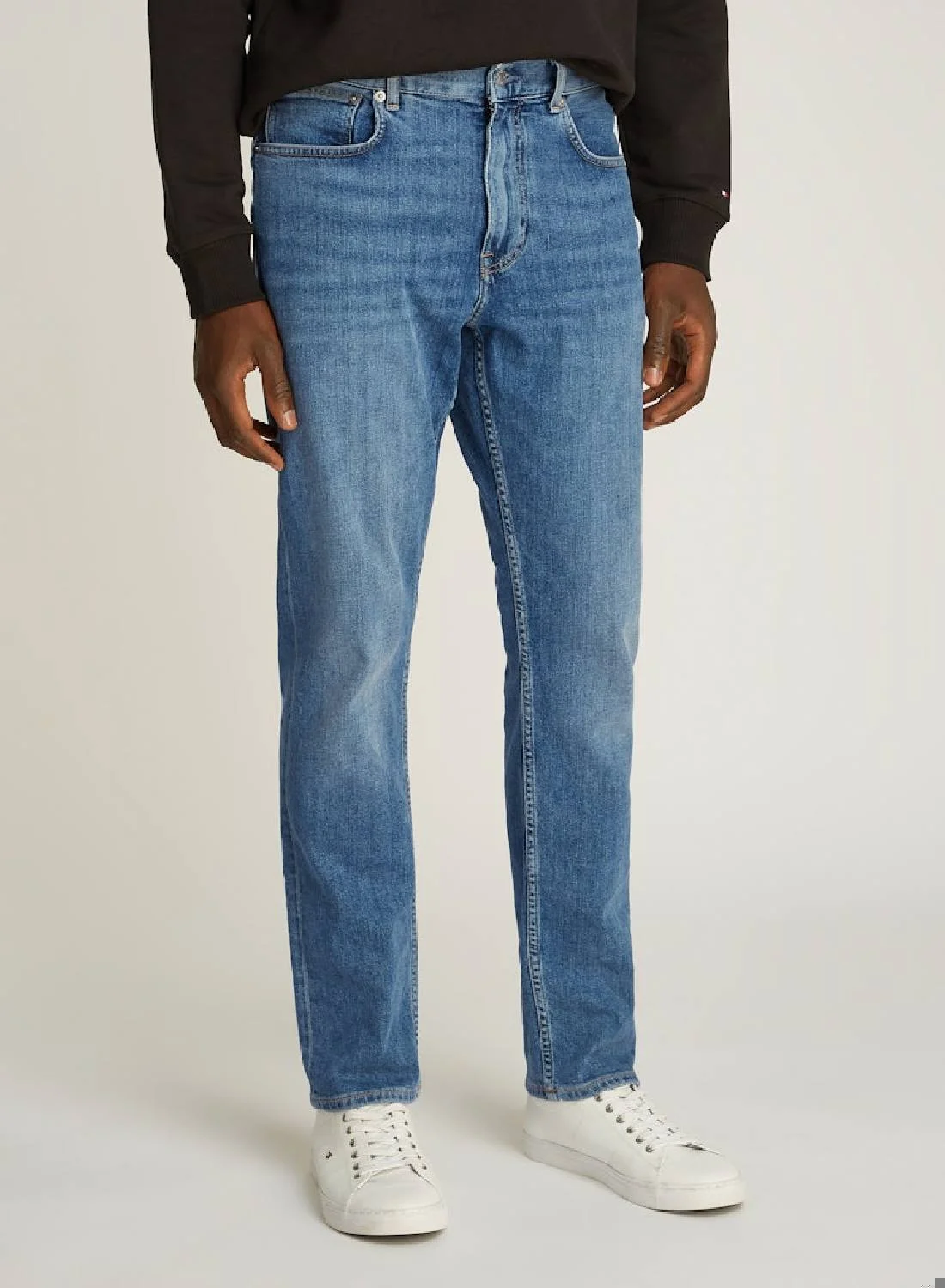 Premium Faded Tapered Leg Jeans for Men (Blue, 32W x 32L) fbcq1