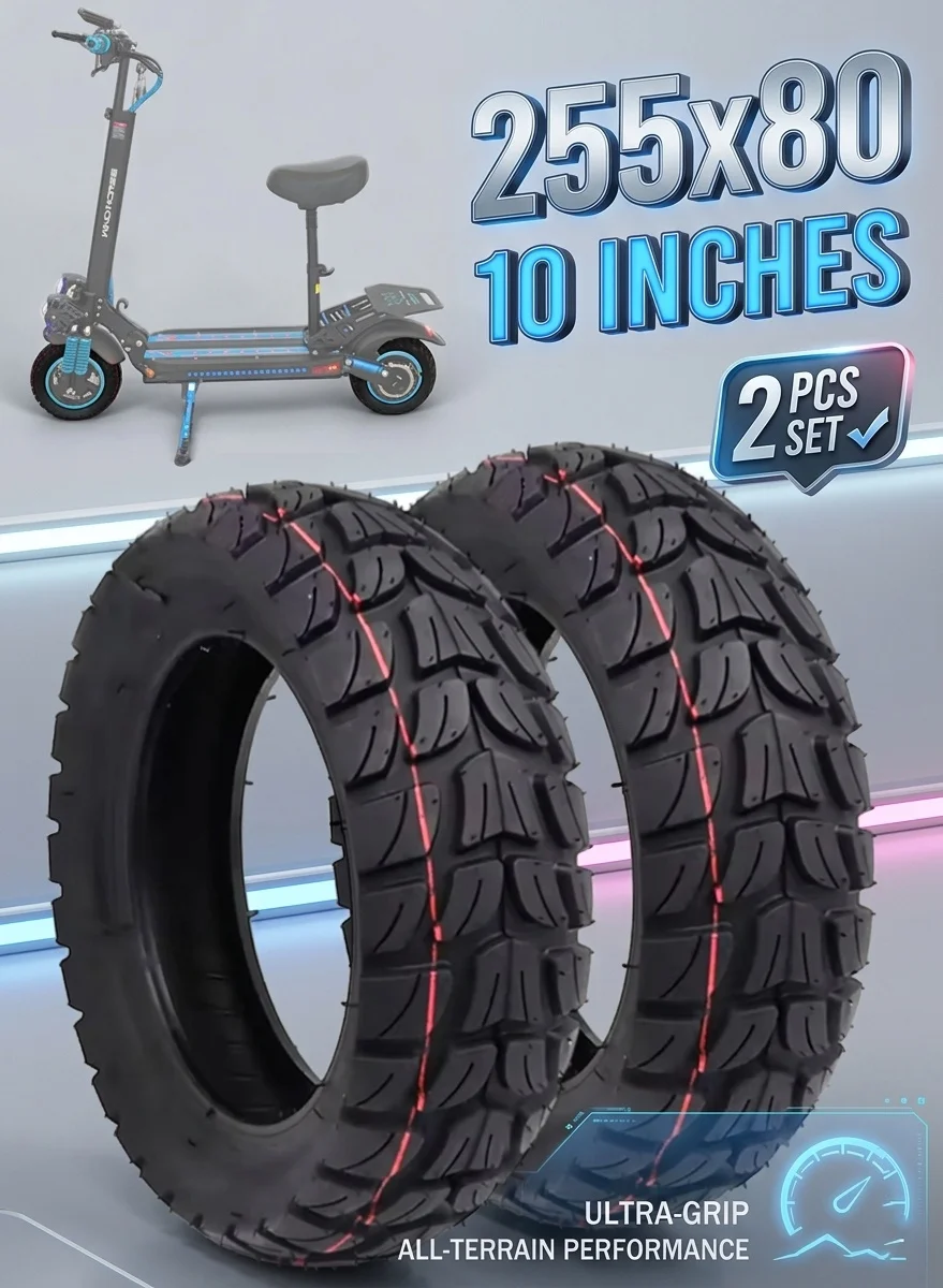 Wind Horse 10-Inch Off-Road Electric Scooter Tires (255x80, 2 Pack) All-Terrain Inflatable Replacement k8dde