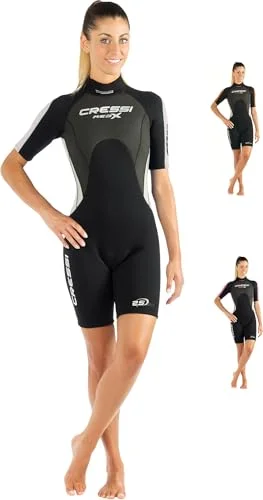 Premium Short Sleeve Wetsuit for Women (Black and White, XS) - 2.5 mm Neoprene Diving Suit 0gs20