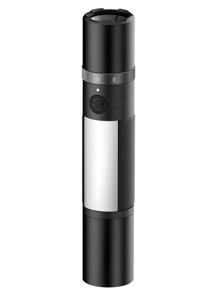 Premium Multi-function LED Flashlight (Metal, Compact, Portable, 15 cm) rerru