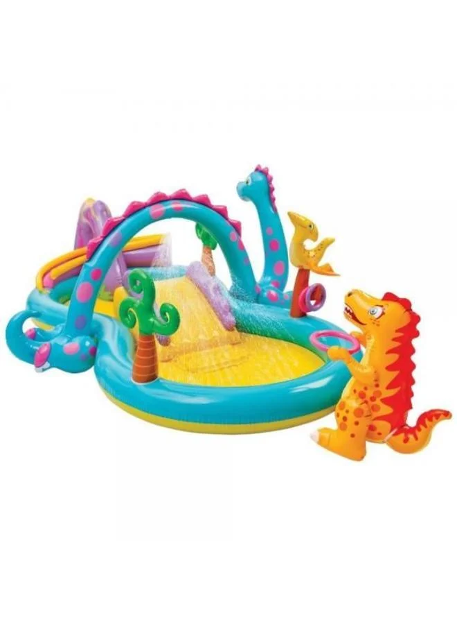 Dino Inflatable Play Center Pool with Water Slide and Sprinkler (302x229x112cm) ww97a