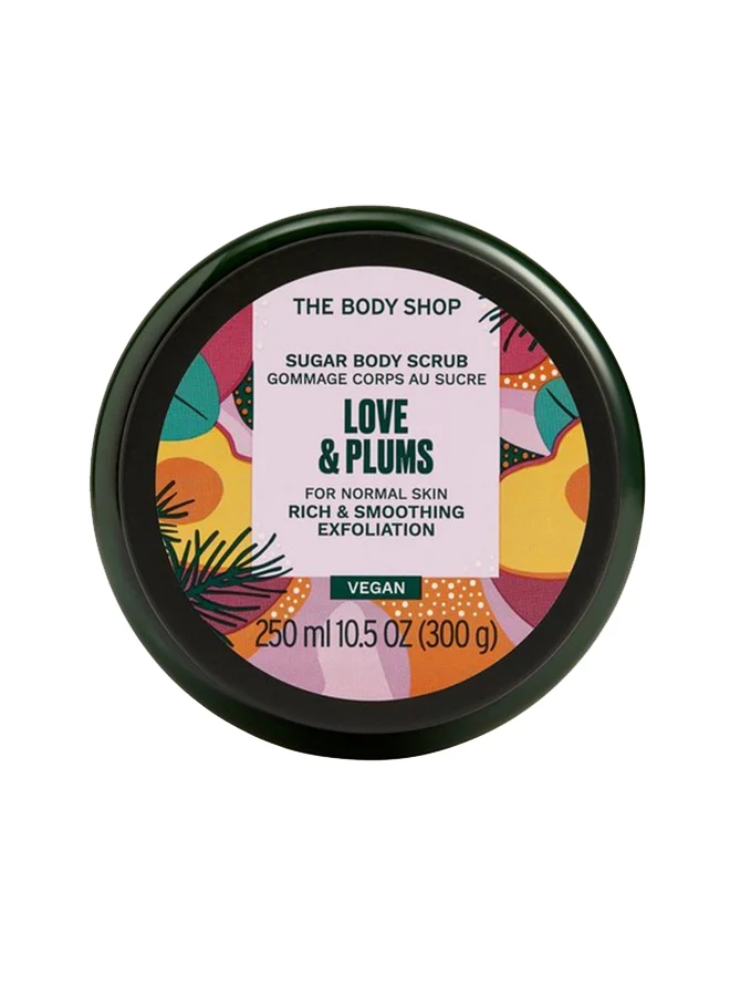 The Body Shop Love And Plums Sugar Body Scrub Exfoliating Treatment for Smooth Skin (250 mL) curtp