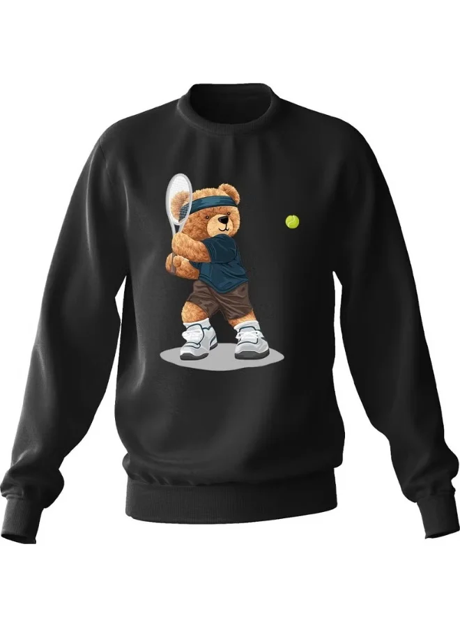 Ada Baby Kids Oversize Tennis Player Bear Printed Sweatshirt (Cotton, Kids) z6jfj