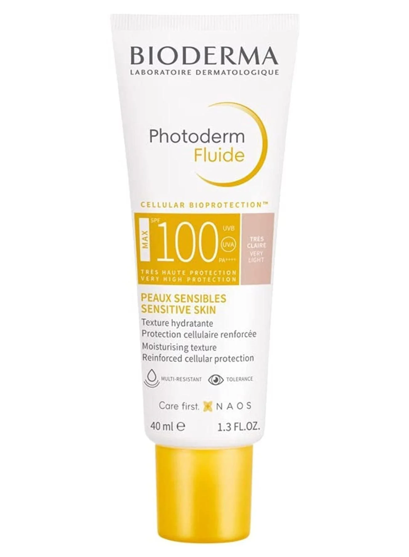 Bioderma Photoderm Max Fluid SPF 100 Tinted Sunscreen for Sensitive Skin (Very Light Tint, 40 mL) lry29