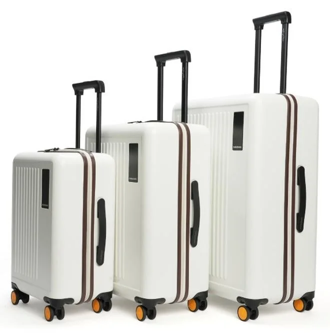 Premium Hardshell Luggage Set 3-Piece Transit Collection (White, 40L+65L+100L) armbr