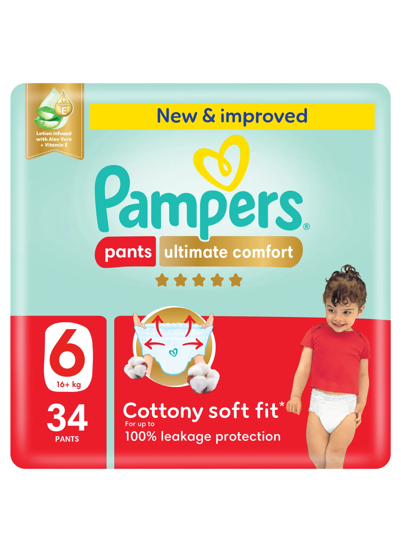 Premium Comfort Training Pants Diapers for Toddlers (Size 6, 16+kg, Pack of 2) 57gaj
