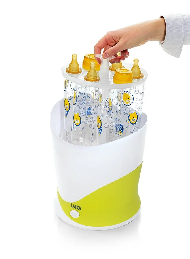 LAICA Electric Steam Sterilizer BC1005 High-Capacity Automatic Sanitizer for Baby Accessories (6-Unit Capacity) 9lhmy