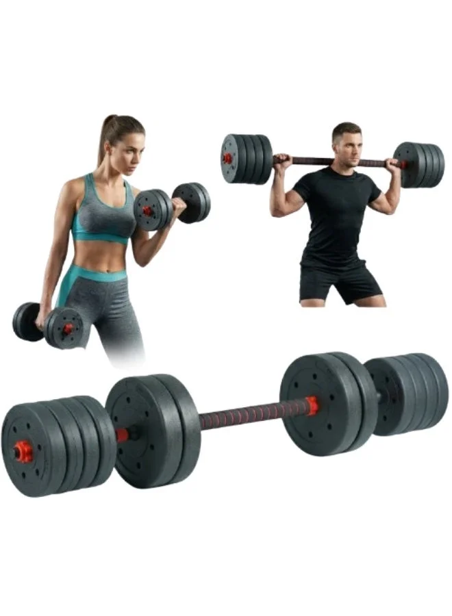 Axox Fitness Adjustable Dumbbell and Barbell Set (40kg) - Premium Home Gym Strength Training Kit with Quick-Lock System and Sponge Grip Handles ofkz6