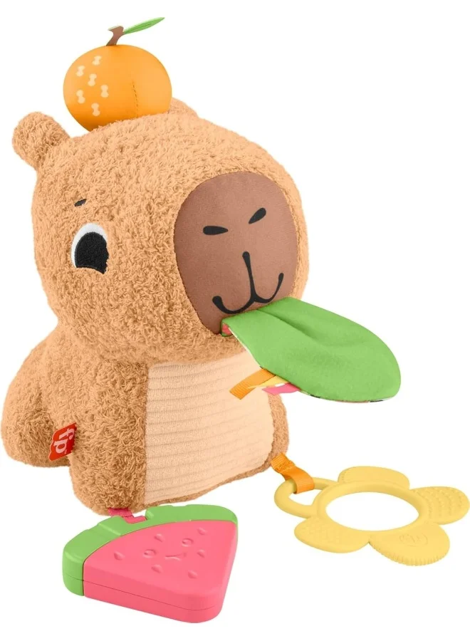 Premium Sensory Capybara Plush Toy with Teether and Rattle for Infants (3 Months+, 25 cm) 5w2uy