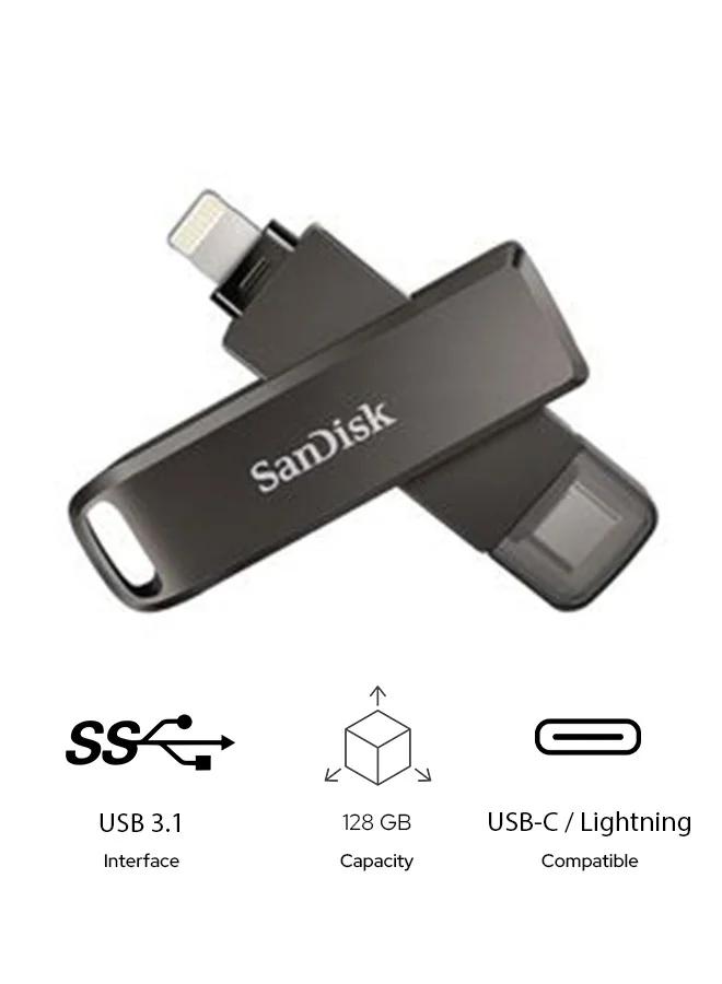 Premium Dual-Interface Flash Drive USB-C and Lightning Connector for Smartphones Tablets and Laptops (128 GB) u0162