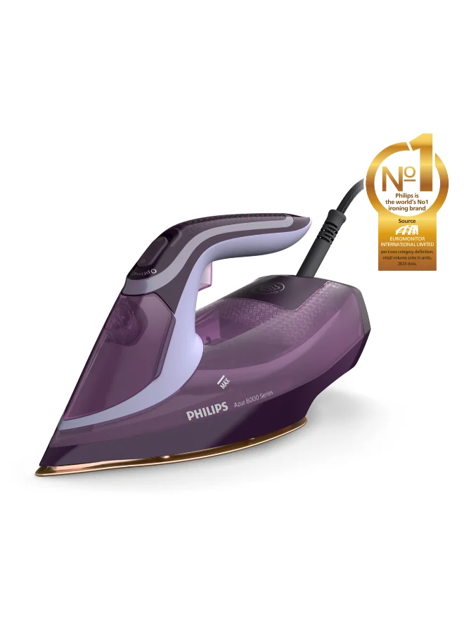 Professional Steam Iron High-Performance Fabric Care 3000W (Purple/Black, 300 mL) og9y4