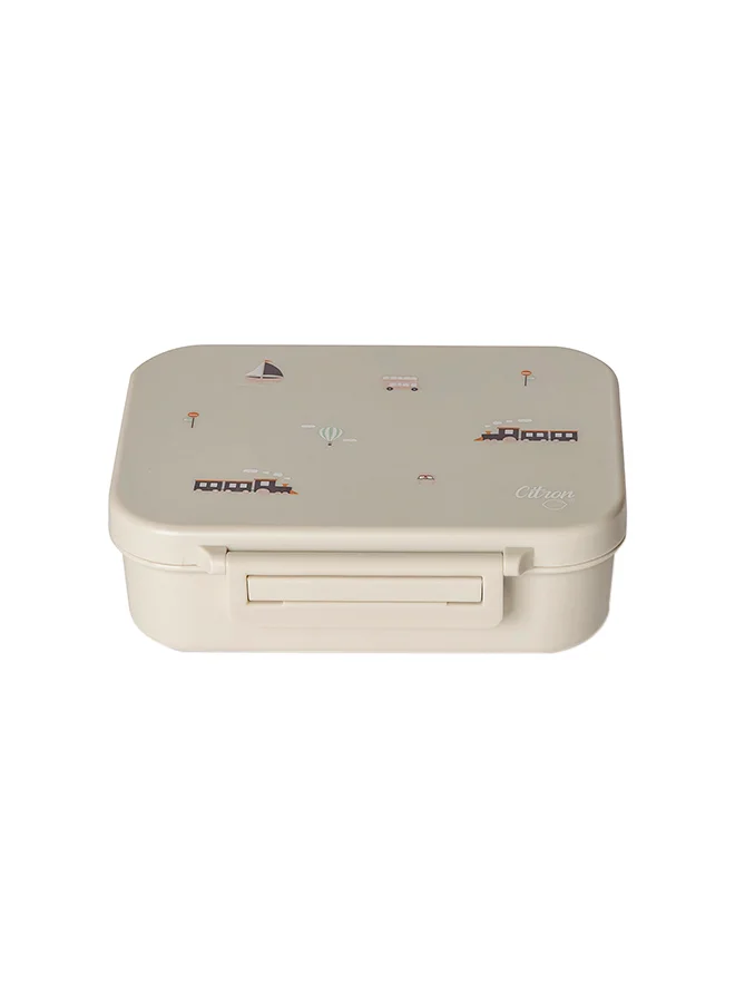 Citron 3-Compartment Tritan Snack Box Durable Food Container for Kids (Vehicles, 350 mL) tu49f