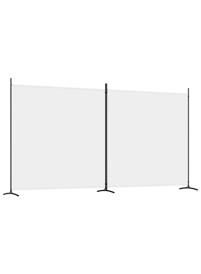 Premium 2-Panel Room Divider Privacy Screen (White, 348x180 cm) Fabric Partition for Home and Office 7t3uq