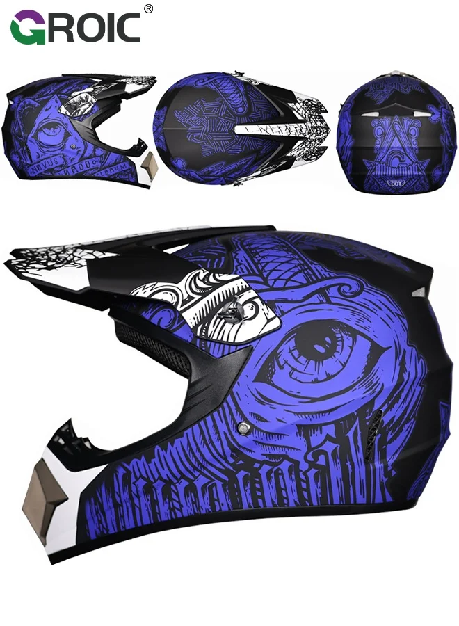 GROIC Full Face Motorcycle Helmet Premium Lightweight ABS Shell Protective Street Bike Gear (Adult, One Size) 0k48z