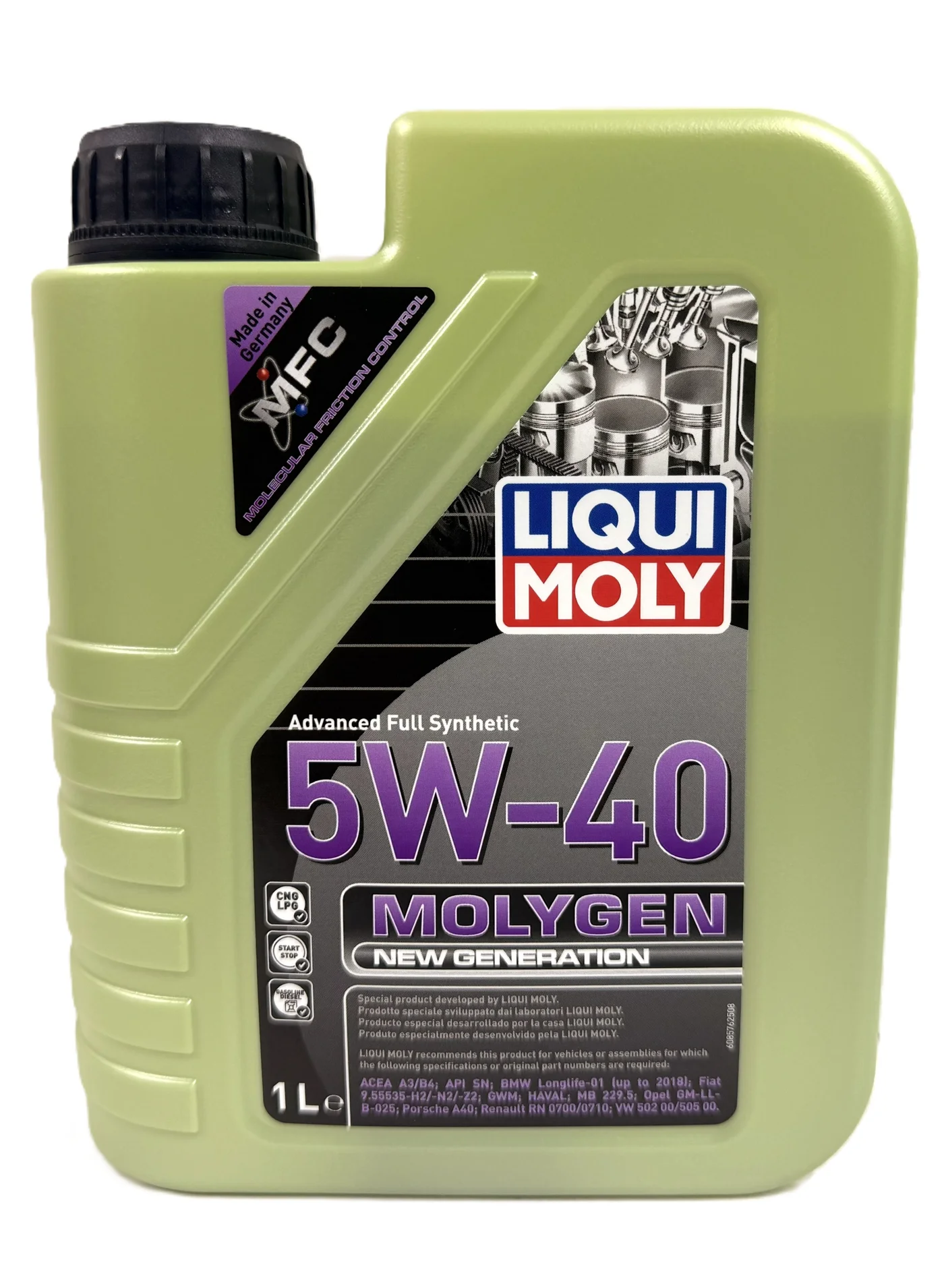 LIQUI MOLY 5W-40 Molygen New Generation Advanced Full Synthetic Engine Oil (1L) tmo9w