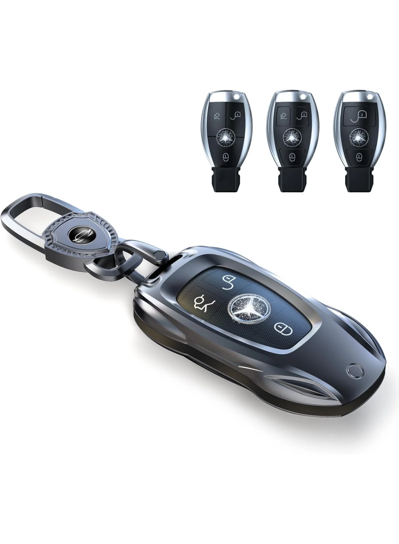 NOSKIN Premium Remote Key Fob Cover Case for Luxury Vehicles (Black, 1 Piece) b2oxz