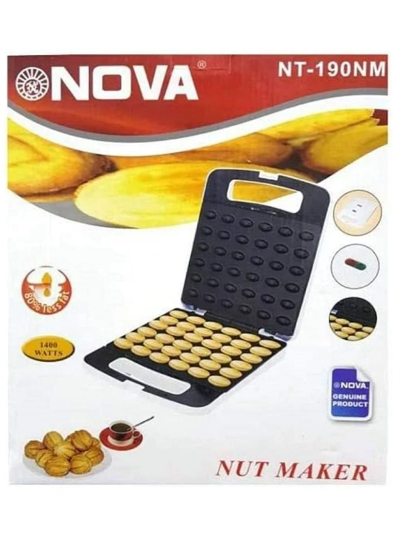 Nova 36-Piece Walnut Cookie Maker 1400W Electric Non-Stick Biscuit Baking Machine (Silver, 36-Cavity) nb6xs