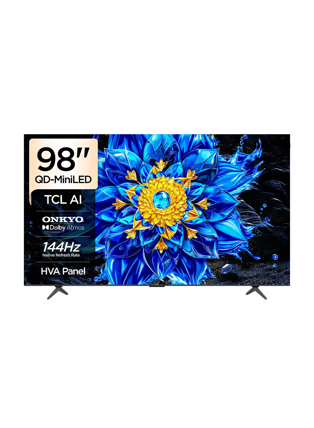 Premium 98 Inch 4K QD-Mini LED Smart TV, 144Hz Refresh Rate, HDR High Brightness, Slim Uni-body Design (Black, 98 Inch) wxtlr