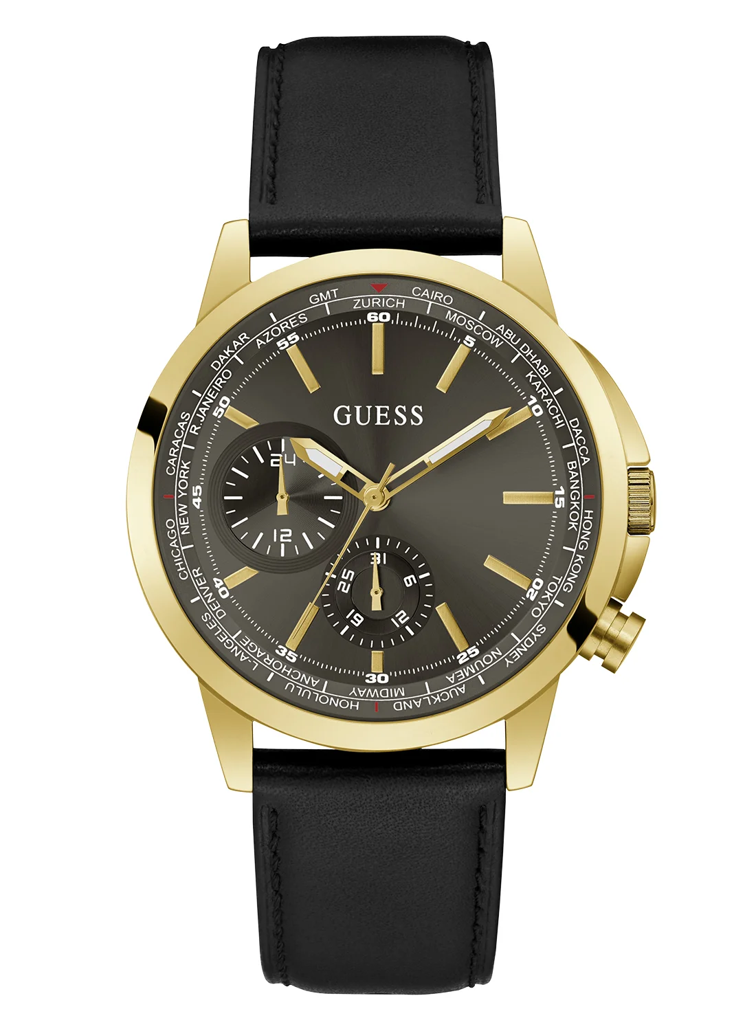Premium Analog Quartz Wristwatch for Men with Genuine Leather Strap (Brown, One Size) g4i5t