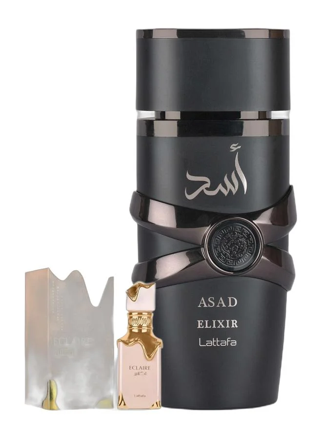 Lattafa Eclaire and Asad Elixir Eau de Parfum Fragrance Set (2 x 100 mL) 2ehg2