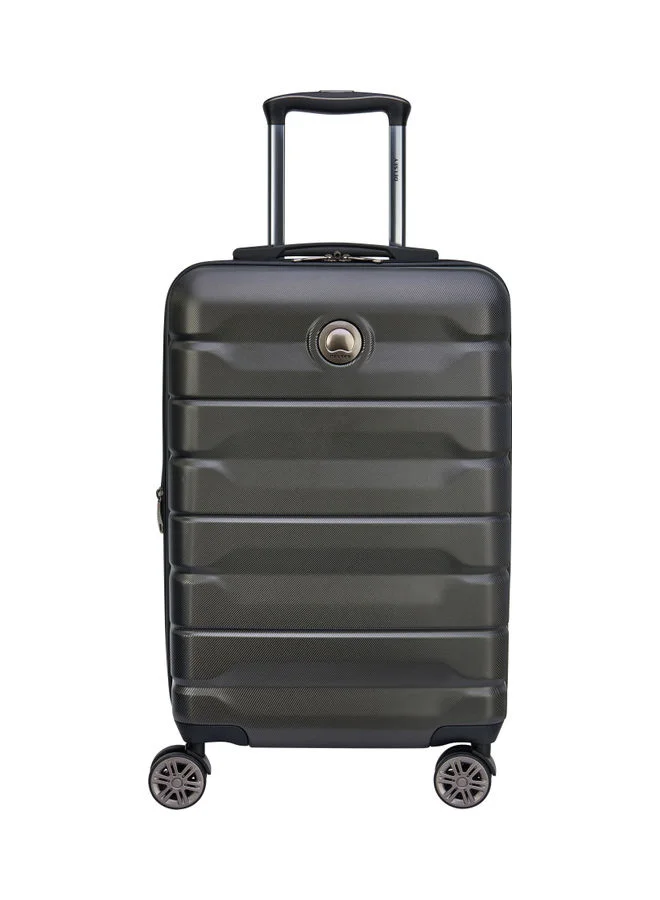 Premium Lightweight Luggage Trolley 4-Wheel Spinner Suitcase (Black, 55cm) mt5zv
