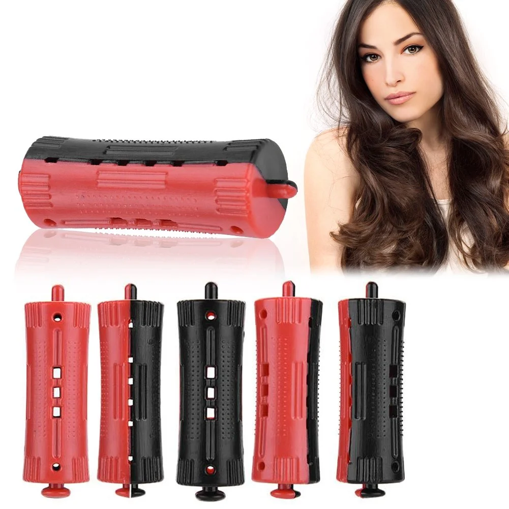 Woobles Salon Standard Hair Rollers with Rubber Bands Professional Wave Rods for Heatless Curling (6 Pieces, 3 cm) 08lex