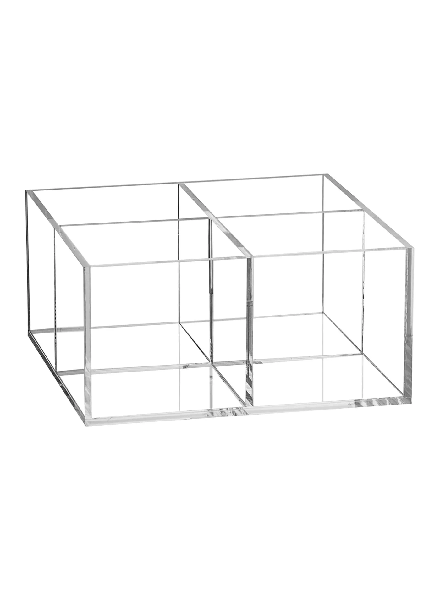 TPGP Acrylic Drawer Organizer 4-Section Makeup Storage Box (Clear, 20cm x 20cm x 10cm) 48jgu
