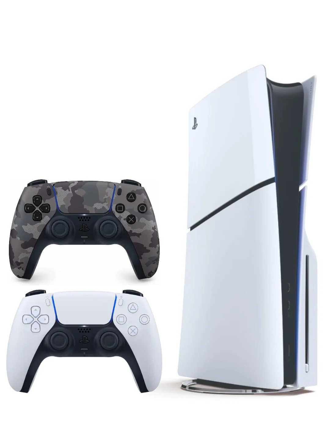 Premium Slim Disc Gaming Console With Extra Wireless Controller (Grey Camouflage) fdc7s