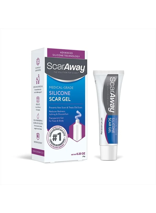 Premium Silicone Scar Gel for Surgical and Injury Scars, Water Resistant Formula for Smooth Skin Texture (10g) uxs6q
