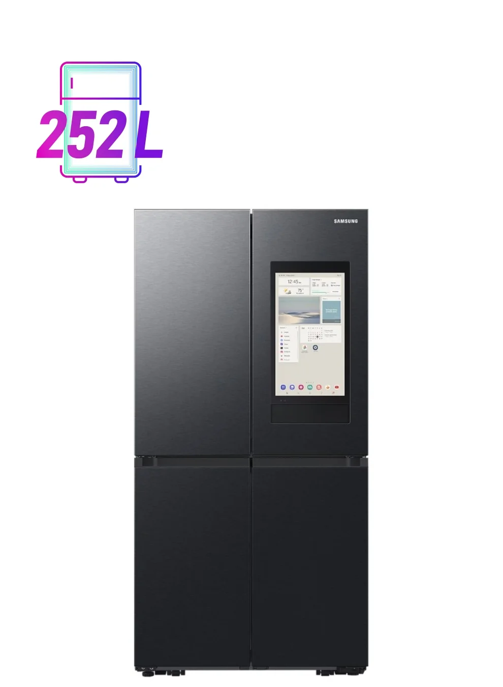 Ultra-HD T-Style French Door Refrigerator with 21.5-inch Smart Hub and Food Management System (Black, 702L) i0kdk