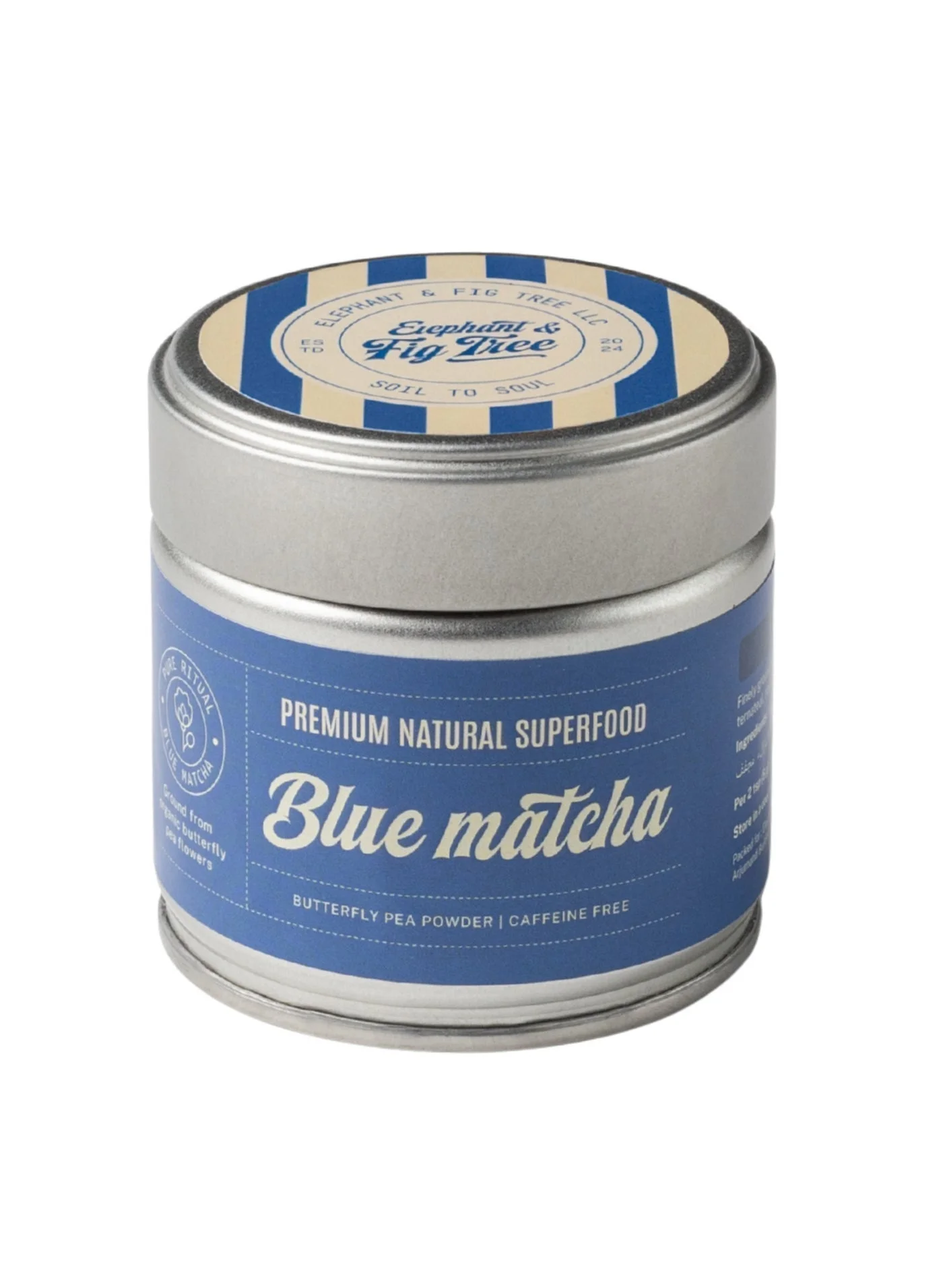 Elephant & Fig Tree Organic Blue Matcha Butterfly Pea Powder (Premium Natural Superfood, 30g) 3alpp